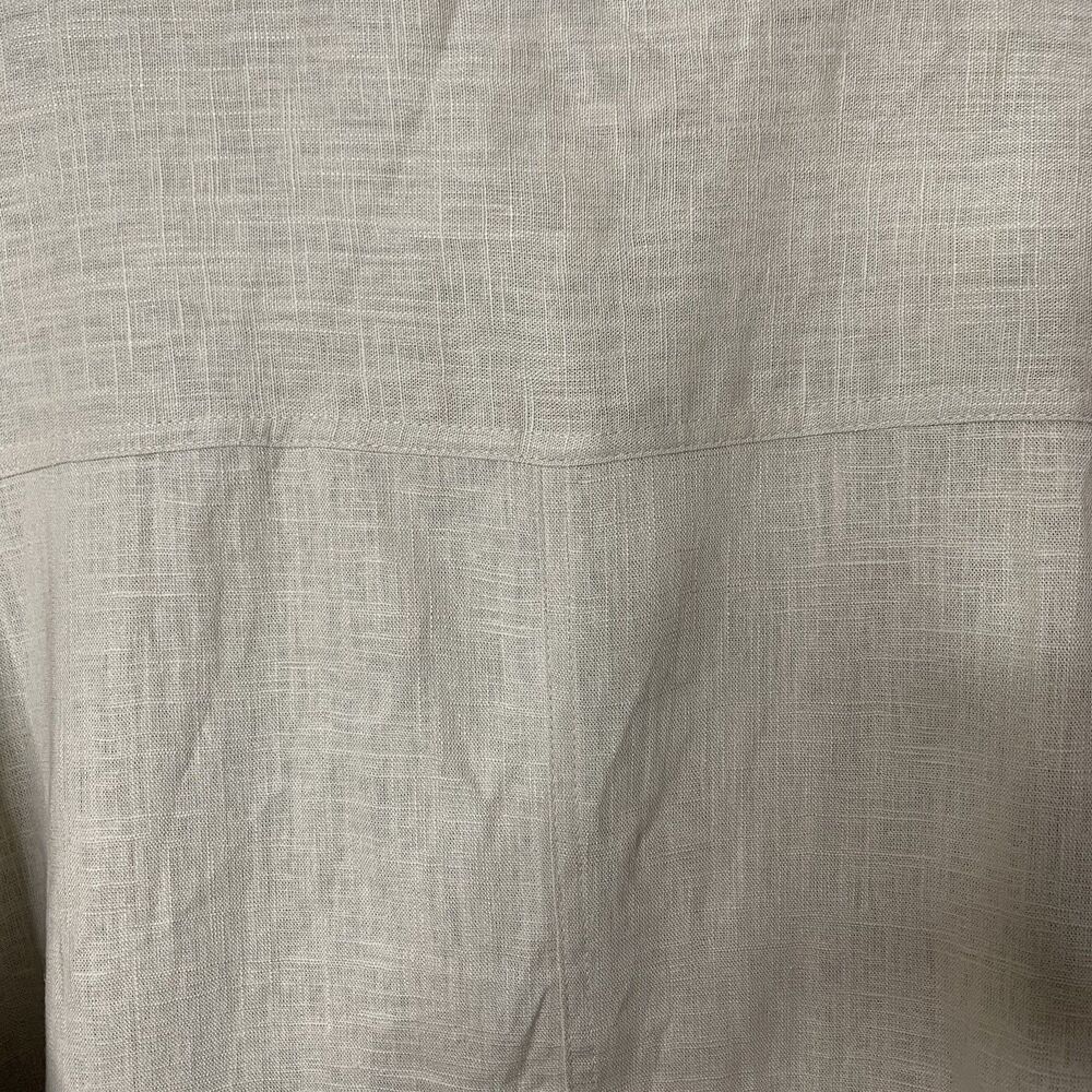 Zara Oversized Linen Blend Shirt Womens Medium Long Sleeve Beige Button Down Top - Picture 11 of 12